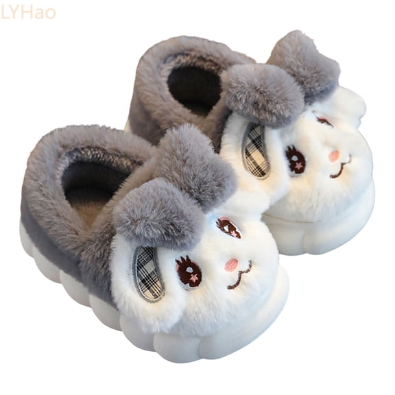 LYHaoo Cozy Winter Girls Slippers With Adorable Rabbit Design Soft Sole Indoor Shoes For Toddlers And Kids Warm Lined Home Footwear For Cold Weather Comfort Sizes 8.5 Little Kid 2-2.5 Years
