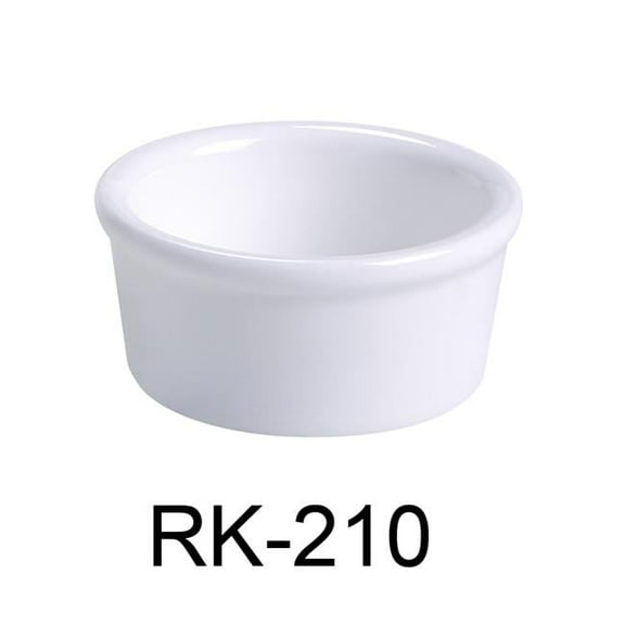 Yanco RK-210 2 x 4.5 in. Dia. Porcelain Smooth Ramekin, Super White - 10 oz - Pack of 24