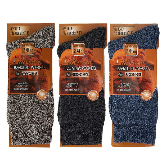 Falari - Falari 3-Pack Men Lambs Wool Socks Extreme Warm for Cold ...