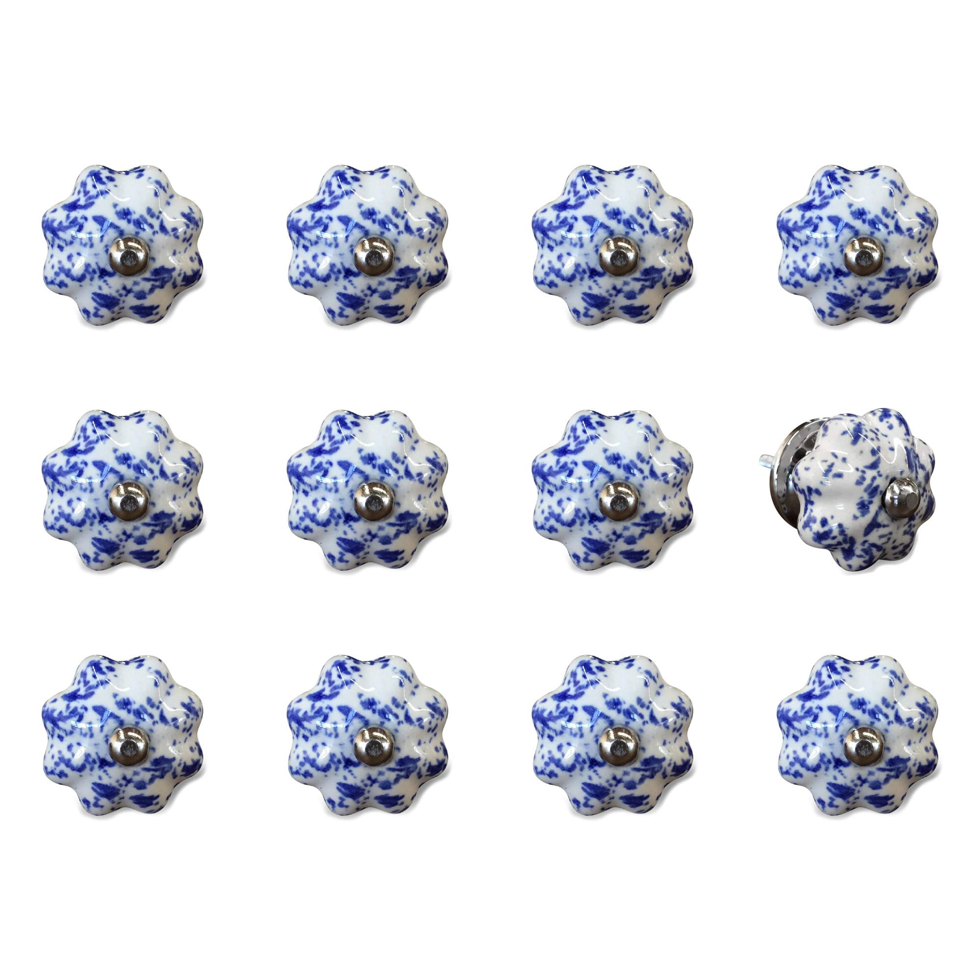 Knob-It Classic Cabinet and Drawer Knobs 12-Piece Hand Painted Vintage 15 Inch