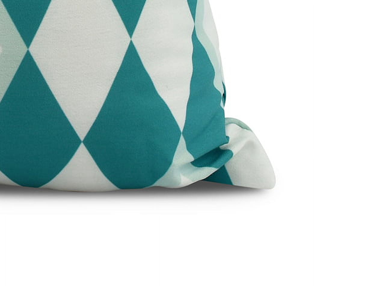 Simply Daisy, 18 x 18 inch, Harlequin Geometric Print Pillow, Blue
