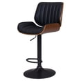 thumbnail image 2 of Home Square 32.5" Leather Bar Stool in Black/Walnut - Set of 3, 2 of 8