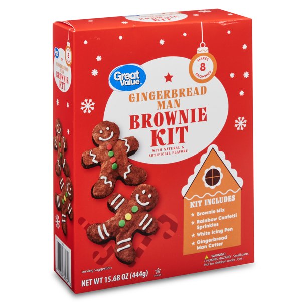 Great Value Gingerbread Man Brownie Kit, 15.68 oz