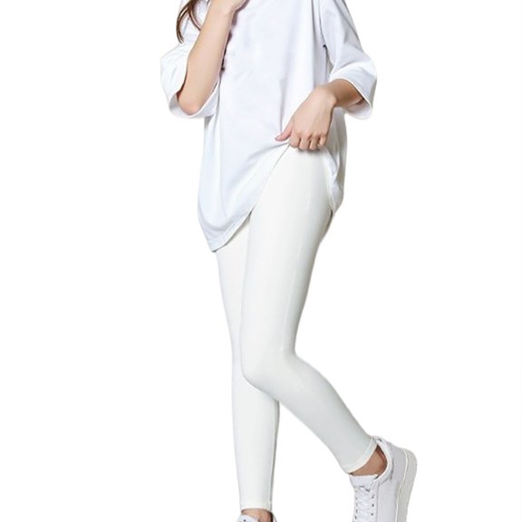 TIREOW Girls Leggings Solid Color Stretchy Athletic Workout Tennis Yoga Leggings Breathable Casual Footless Tights for Girls