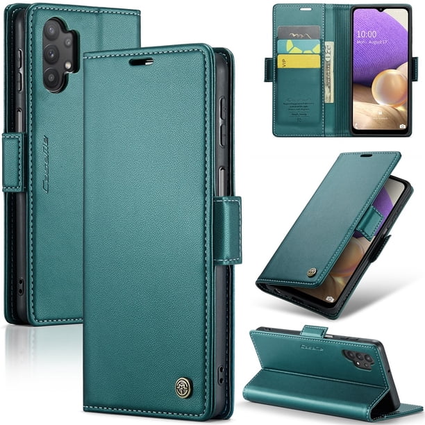 CaseMe Funda de Cuero para Samsung Galaxy A32 5G con Bloqueo RFID, para Samsung Galaxy A32 5G Funda para Mujer Hombre Tarjetero Cierre Magnético Funda Tipo Folio para Samsung Galaxy A32 5G