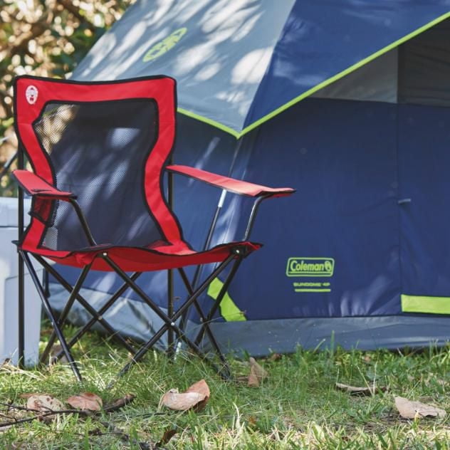 Coleman Broadband Mesh Quad Chair, Folding Camping Chair
