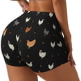 thumbnail image 2 of Xecao Funny Chicken Print Workout Shorts for Women Soft Smooth Gym Yoga Scrunch Active Tennis Workout Running Shorts, 2 of 9
