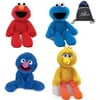GUND Sesame Street Take Along Set of 4: Elmo, Cookie Monster, Big Bird and Grover with Myriads Drawstring Bag