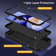 thumbnail image 4 of YWC-for Samsung Galaxy S25 Edge Case, Protective Heavy Duty 3-Layer Shockproof Hard Cover Tough Rugged Dust/Drop Proof Full Body Durable Anti-Fingerprint with Port Protection, Black, 4 of 4