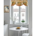 thumbnail image 5 of Autumn Theme Tie Up Valances Curtain, Adjustable Kitchen Orange Pumpkin Floral Maple Leaf Linen Texture Valances for Windows Decor, Rod Pocket Short Curtains Set for Bedroom/Bathroom, 42"x12", 5 of 8