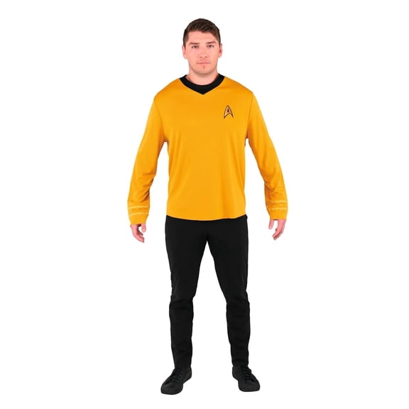 Star Trek Men's Captain Kirk Long Sleeve Halloween Costume Shirt - Gold X Large