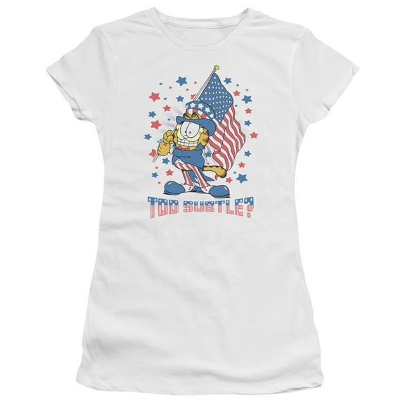 Garfield Subtle S/S Junior Women's T-Shirt Sheer White