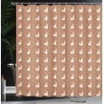 thumbnail image 3 of Ambesonne Ethnic Shower Curtain, Alpacas and Flowers Plot, 69"Wx84"L, Pale Rust Sand Brown, 3 of 4