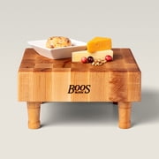 John Boos MC Series Square Wood Cutting Board with Feet, 12 x 12, Maple