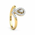 thumbnail image 6 of HeartsAndYou 1ct Engagement Ring for Women Pear Cut Moissanite Curved Halo Design 18k Yellow Gold Over Silver, 6 of 9
