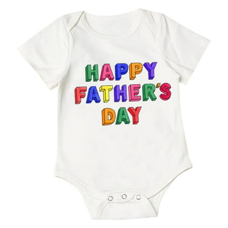 

Baby Boys Girls Short Sleeve Father s Day Printed Romper Newborn Bodysuits Infant Fashion Dailywear Clothes