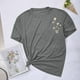 thumbnail image 3 of Camisetas de Verano de Mujer Pequeña Flor Impresa Cuello Redondo Manga Corta Superior, Verano Superior de las Mujeres, 3 of 6