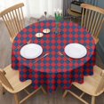 thumbnail image 3 of Red Blue Checkered Pattern Round Tablecloth 60"x60",Wrinkle Wipeable Table Cloth for Kitchen Dining Room Picnic Patio Party, 3 of 6