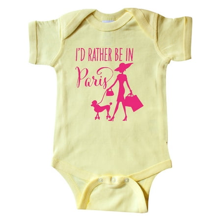 

Inktastic I d Rather Be in Paris- shopping and travel in pink Gift Baby Girl Bodysuit