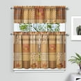 thumbnail image 2 of Fall Kitchen Curtains 36 Inch Short - 3 Panel Set, Autumn Harvest Print, Rod Pocket Window Treatment for Thanksgiving, Farmhouse, Cafe, Living Room - Machine Washable, 2 of 6