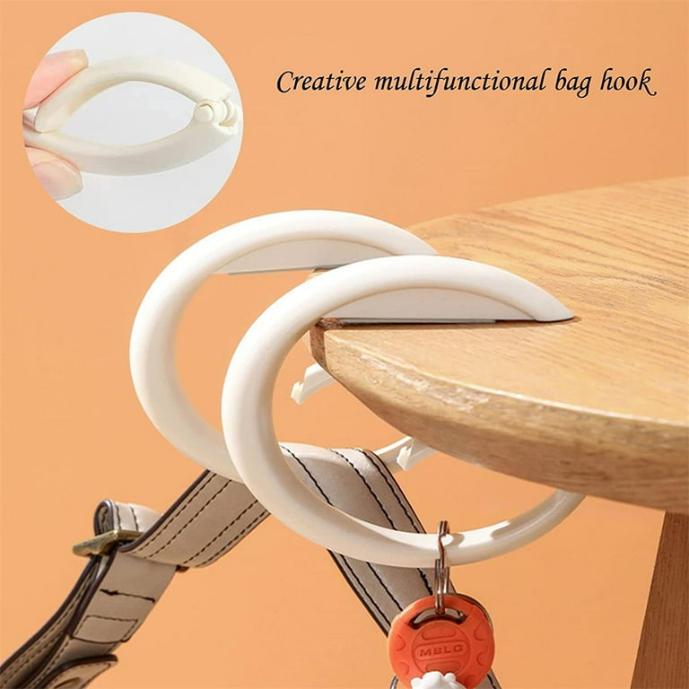 NOGIS Portable Travel Bag Hook for Hanging Decorative Table Purse Bag Hooks Plastic Table Hanger Holder Handbag Hanger Gray