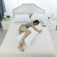 thumbnail image 6 of Unique Bargains Body Pillow Covers 300 Thread Count Cotton Pillowcases Set of 2 White 20" x 48", 6 of 8