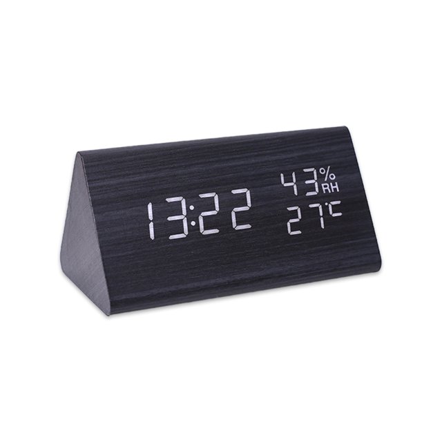Cateissary Práctico reloj de escritorio digital con alarma personalizada y visualización de fecha Despertadores digitales LED negro Type3 NO3