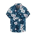thumbnail image 4 of OGLCCG Mens Hawaiian Shirt Lapel Collar Short Sleeve Floral Printed Button Down Shirts Outdoor Tropical Summer Beach Shirts S-3XL, 4 of 5