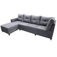 thumbnail image 3 of Sala Esquinera El Bazar Store Freya Gris plata 275x160 cm Tela Lino nacional Modular, 3 of 5