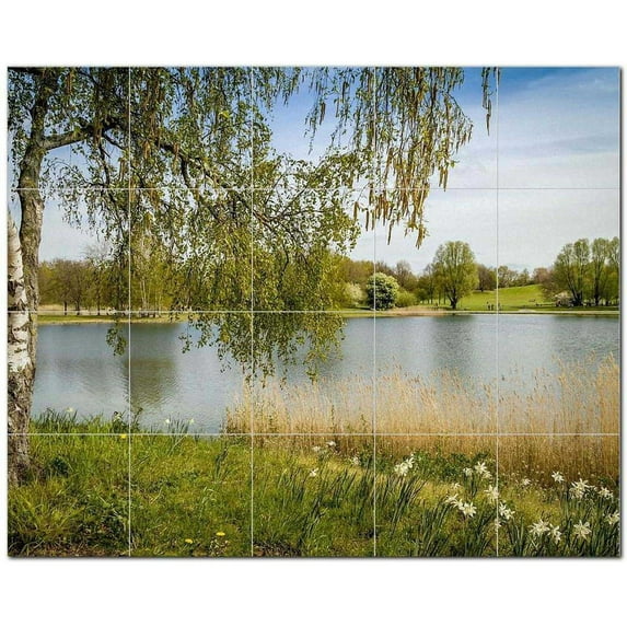 Lake Ceramic Tile Mural Kitchen Backsplash Bathroom Shower, 400713-S54