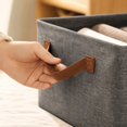 thumbnail image 5 of Foldable Fabric Drawer Storage Bin, Beige Portable Handled Organizer for Closet Bedroom Home 1 Pack, 5 of 7