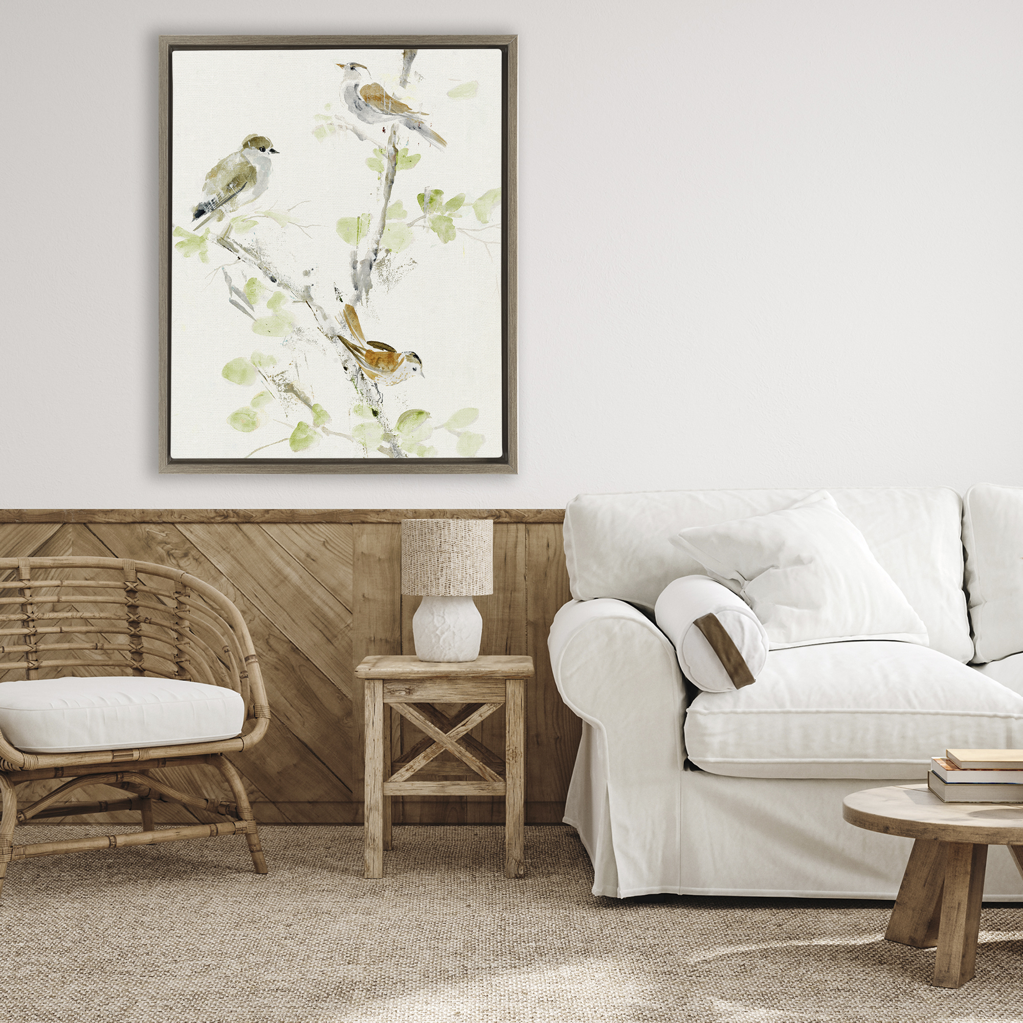 Stupell Industries Delicate Feathers Abstraction Brown Framed Floater Canvas Wall Art, design by Lorenzo Collective