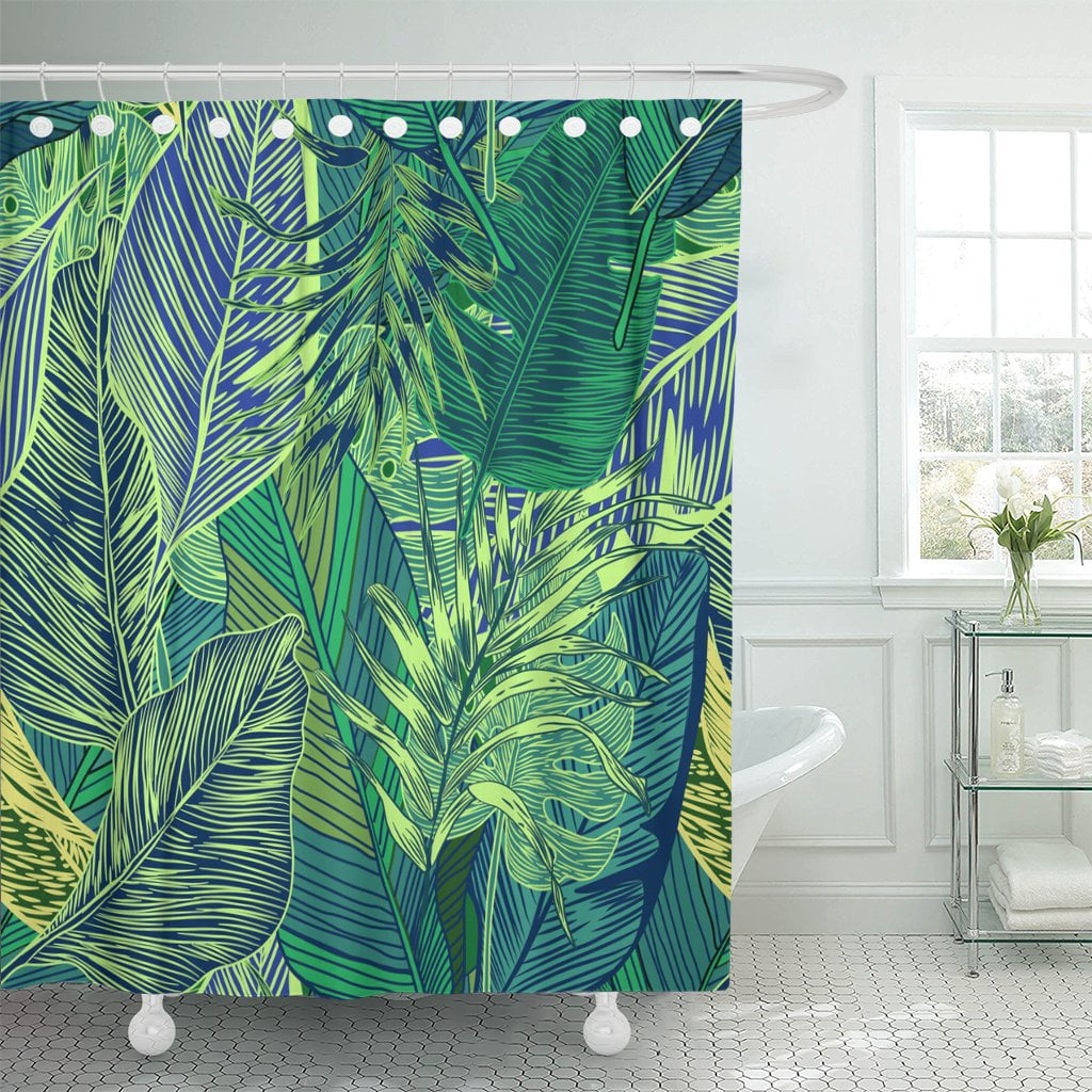 PKNMT Tropical Exotic Pattern of Plants and Shades Green Applicable