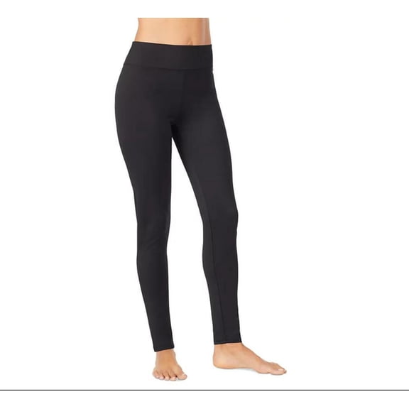 Cuddl Duds Thermawear High-Rise Black Leggings M