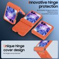 thumbnail image 3 of Oupeigar para Motorola Razr 2024 Ultra/60 Pro Funda Tipo Armadura, Protector de Pantalla Integrado y Protección de Bisagra a Prueba de Golpes Funda para Smartphone Todo Incluido-naranja, 3 of 8