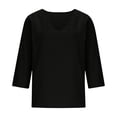 thumbnail image 5 of Tumotour Plus Size Summer Linen Shirts For Women'S Casual 3/4 Sleeve T-Shirt Short Sleeve V-Neck Athletic Workout Going Out Tops, 5 of 7