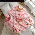 thumbnail image 3 of Ultra-Soft Flannel Blanket with Strawberry&Girl Cartoon Design, Cozy Throw for Bedroom Sofa Travel, Perfect Gift for Family Friends Applies To Super Soft Decorative Sofa/sofa/bedroom Cartoon Blanket, 3 of 8