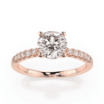 thumbnail image 3 of 1.00 Carat TW Women's Moissanite Engagement Ring in 18k Rose Plated Silver (D Color, VVS1 Clarity, Size 6.5), 3 of 5