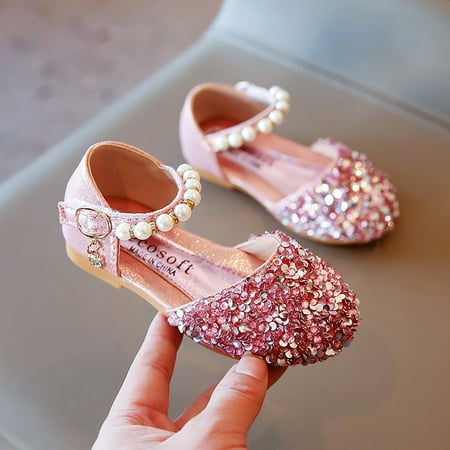 LEEy-World Baby Girl Shoes Toddler Shoes Baby Girl Flower Decoration Leather Princess Shoes Soft Sole Toddler Shoes