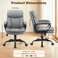 thumbnail image 3 of HeroSet Leather Office Chair, Ergonomic Desk Chair with Lumbar Support, Soft Headrest & Thick Seat Cushion, Computer Chair for Home Office Work, Gray, 3 of 10