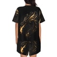 thumbnail image 4 of Womens Pajama Sets With Pocket, Black and Gold Fire Dragon Lounge Sets Short Sleeve Sleepwear PJ Sets for Women, 4 of 6