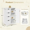 thumbnail image 2 of HomGarden Bathroom Floor Cabinet Kitchen Side Storage Organizer W/ 4 Drawers & 1 Cupboard, White, 2 of 12