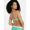 thumbnail image 3 of No Boundaries Sporty Stripe Bralette Bikini Top, Women's XXS-XXL, 3 of 6