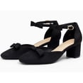 thumbnail image 4 of Women  Closed-Toe Ankle-Strap Pumps with Bow Detail — Low Block Heel Dress Shoes, 4 of 4