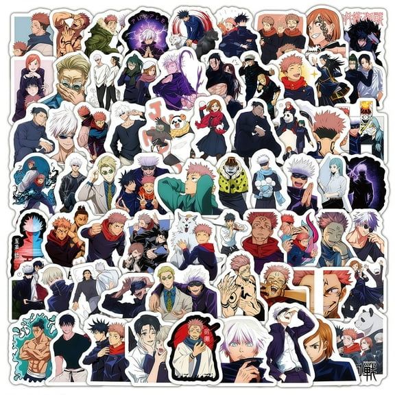 104 PCS For Jujutsu Kaisen Theme Water Bottle Stickers for Teens,Holiday Waterproof Vinyl Party Stickers for Skateboard,Laptop,Suitcases Stickers for Gift