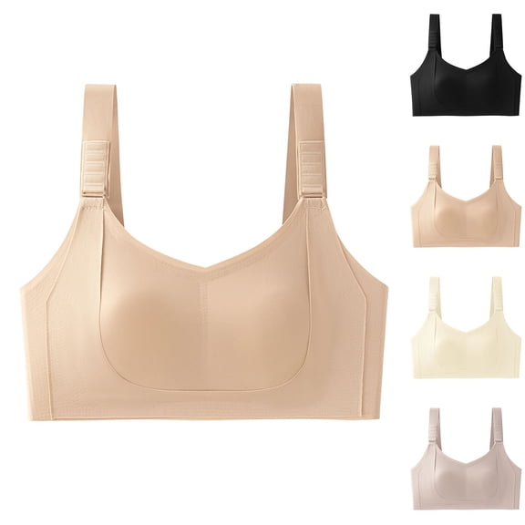 Bixock Push Up Bra for Women No Underwire Plus Size Print Wireless Tank Bra Front Closure Abjustable Straps Soft Thin Cups Daily Women Under Wear