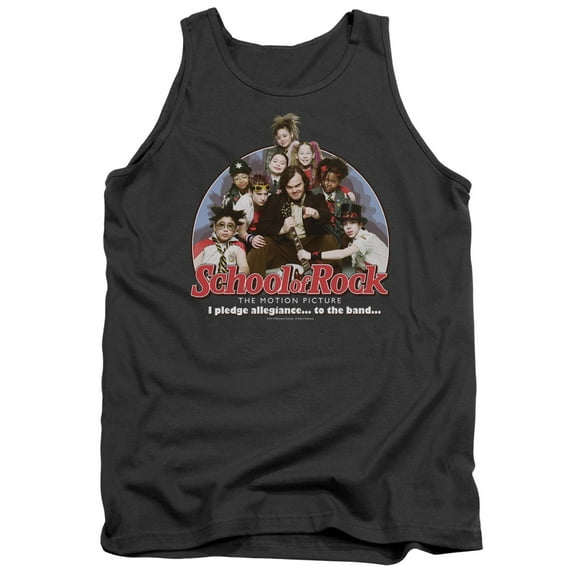 School Of Rock I Pledge Allegiance Adult Tank Top Charcoal