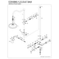 thumbnail image 3 of Kingston Brass CCK3665AX Kingston Wall Mount Rain Drop Shower System with Hand Shower, Oil Rubbed Bronze, 3 of 4