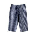 thumbnail image 4 of Women's Casual Pants Elastic Waist Striped Casual Short Pants Loose Cotton and Linen Shorts Capris for Women, 4 of 4