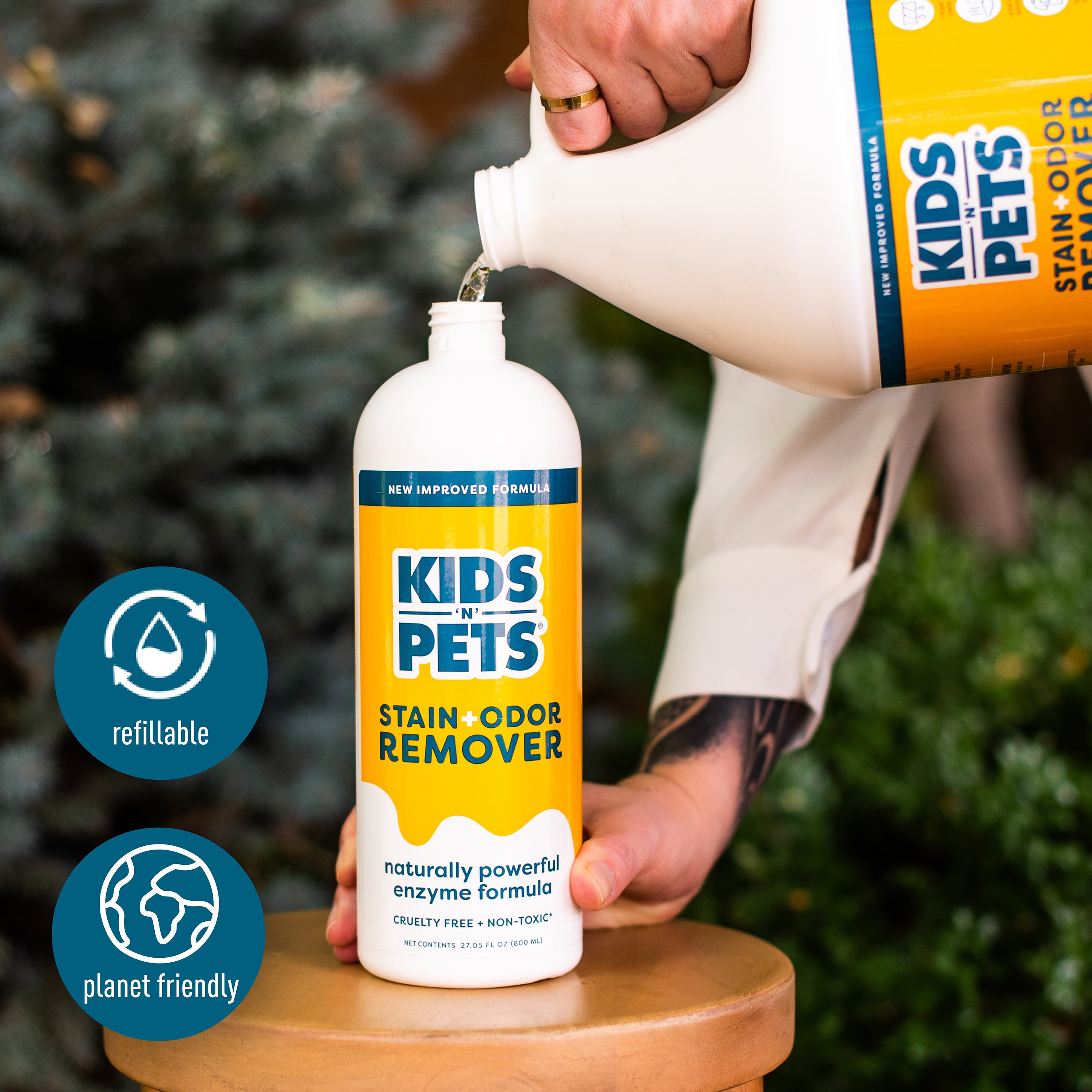 Kids N Pets Instant All Purpose Stain Odor Remover 27 fl oz Permanently Eliminates Tough Stains Odors Including Urine Odors No Harsh